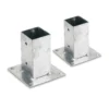 2 Staffe a Terra Bicchiere 9x9 cm Quadrato Porta Pilastro Pergole Palo in Legno