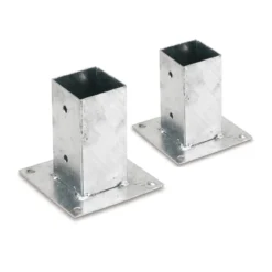 2 Staffe a Terra Bicchiere 9x9 cm Quadrato Porta Pilastro Pergole Palo in Legno