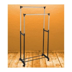 Stand Carrello Stender Appendiabiti Estensibile Porta Abiti Ruote Attaccapanni