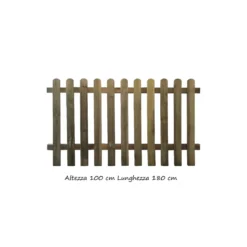 Steccato Bordura Aiuola 180 cm h 100 Giardino Recinzione Staccionata in Legno