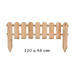 Steccato 110x48 Bordura in Legno da Giardino per Recinzione Staccionata Recinto