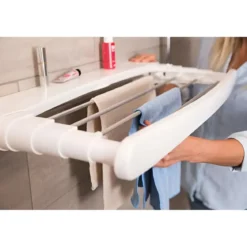 Stendibiancheria Estensibile 70cm in Alluminio da Parete Salvaspazio