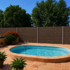 Strisce Frangivista per Recinzioni in PVC Marrone 35m con 20 Clip