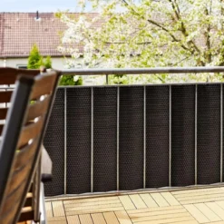 Striscia Frangivista per Recinzione in Rattan 90x300 cm Marrone
