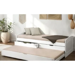 Struttura 2 Letti singoli 90x200 cm Bianco con Cassetti