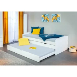 Struttura 2 Letti singoli 90x200 cm Bianco con Cassetti