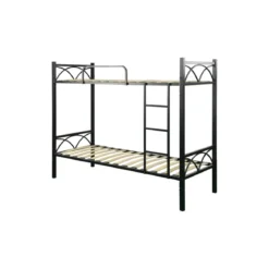 Struttura Letto a Castello con scala 198x80x160 cm in Nero