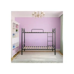 Struttura Letto a Castello con scala 198x80x160 cm in Nero