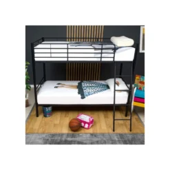Struttura Letto a Castello 199x97x160 cm in Metallo Nero