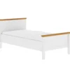 Struttura Letto Singolo 90x200 cm in Pino Massello Bianco Rovere