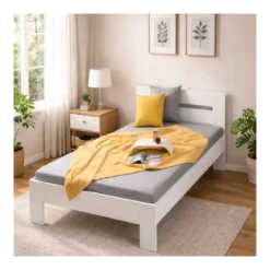 Struttura Letto Singolo 90x200 senza Doghe Bianco