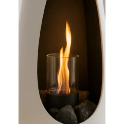 Stufa a Bioetanolo Conica Statica 3 kW Bruciatore Rotondo Bianco