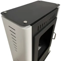 Stufa a Bioetanolo 1,2L da Pavimento 3,4 kW in Acciaio Inox Bianco