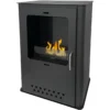 Stufa a Bioetanolo 1,2L da Pavimento 3,4 kW in Acciaio Inox Nero