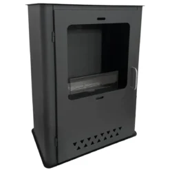Stufa a Bioetanolo 1,2L da Pavimento 3,4 kW in Acciaio Inox Nero