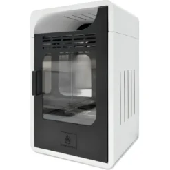 Stufa a Bioetanolo Ventilata 3 kW a Pavimento Bruciatore 1,5 lt Bianco