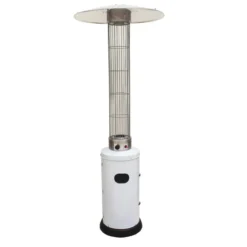 Stufa a Gas a Fungo da Esterno 10500W Cilindrica in Acciaio Bianco