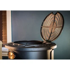 Stufa a Gas 3.4 Kw Effetto Camino Fiamma Vera Nero Matt con Controllo Calore