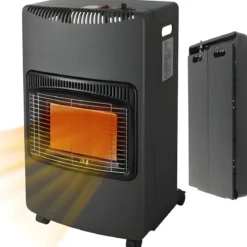 Stufa a Gas Pieghevole 4200W Vano Bombola 15kg Infrarossi Ruote
