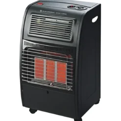 Stufa a Infrarossi Gas 4200W da Soggiorno Turboventilata Nero
