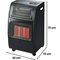 Stufa a Infrarossi Gas 4200W da Soggiorno Turboventilata Nero