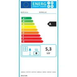 Stufa a Legna 5kW Beige Compatta Piastra Ghisa Vano Legna da Interno