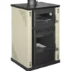 Stufa a Legna 27,6 kW in Acciaio Beige con Forno Termostufa Boiler 38L