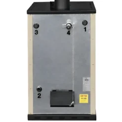 Stufa a Legna 27,6 kW in Acciaio Beige con Forno Termostufa Boiler 38L