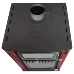 Stufa a Legna 27,6 kW in Acciaio Rosso con Forno Termostufa Boiler 38L