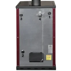 Stufa a Legna 27,6 kW in Acciaio Rosso con Forno Termostufa Boiler 38L