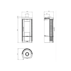 Stufa a Legna Nordica 7kw in Ghisa Tubo Canna Fumi 12 Extraflame Camino Carbone