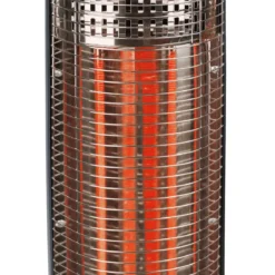 Stufa Alogena a Colonna 900W Compatta Oscillante in Fibra di Carbonio