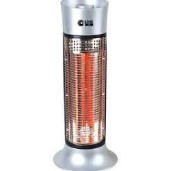 Stufa Alogena a Colonna 900W Compatta Oscillante in Fibra di Carbonio