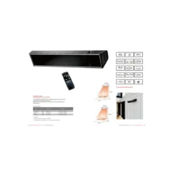 Stufa da Parete Alogena 2000w per Esterno con Timer e Telecomando