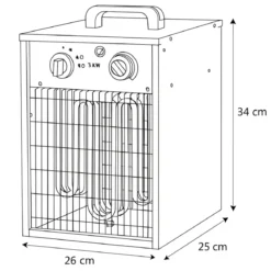 Stufa Elettrica Portatile 1500/3000W Termoventilatore Regolabile Nero
