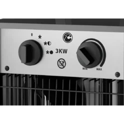 Stufa Elettrica Portatile 1500/3000W Termoventilatore Regolabile Nero