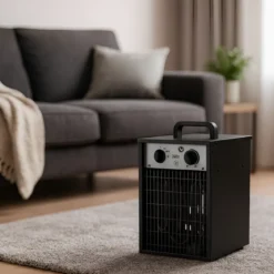 Stufa Elettrica Portatile 1500/3000W Termoventilatore Regolabile Nero