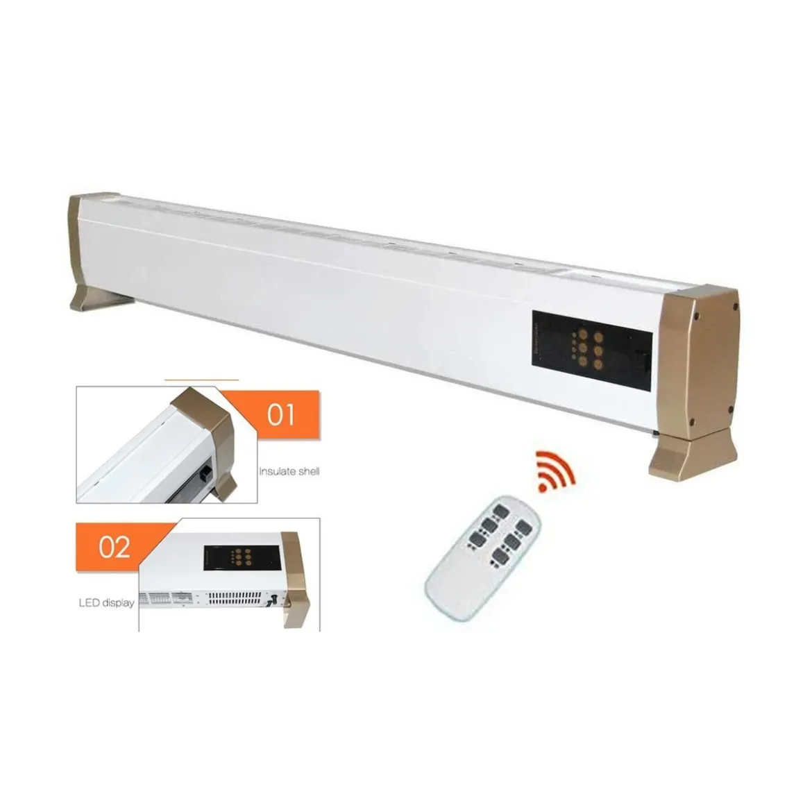Stufa Elettrica Termoconvettore a Basso Consumo 1800 w con Termostato