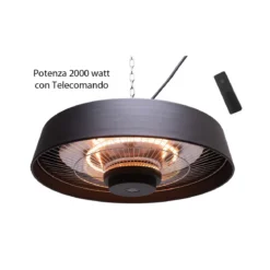 Stufa Patio Esterno Interno 2000 Infrarossi Telecomando Lampada Alogena Sospesa