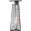 Stufa Piramide a Gas da Esterno 12,5kW Nero con Ruote Fiamma Visibile