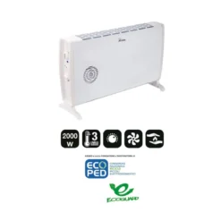 Stufa Termoconvettore Elettrico Ventilata 2000w Termosifone Stufetta Caldobagno