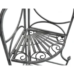 Supporto in Metallo Antico Vintage 3 Ripiani Angolare Bianco 49x35x115cm