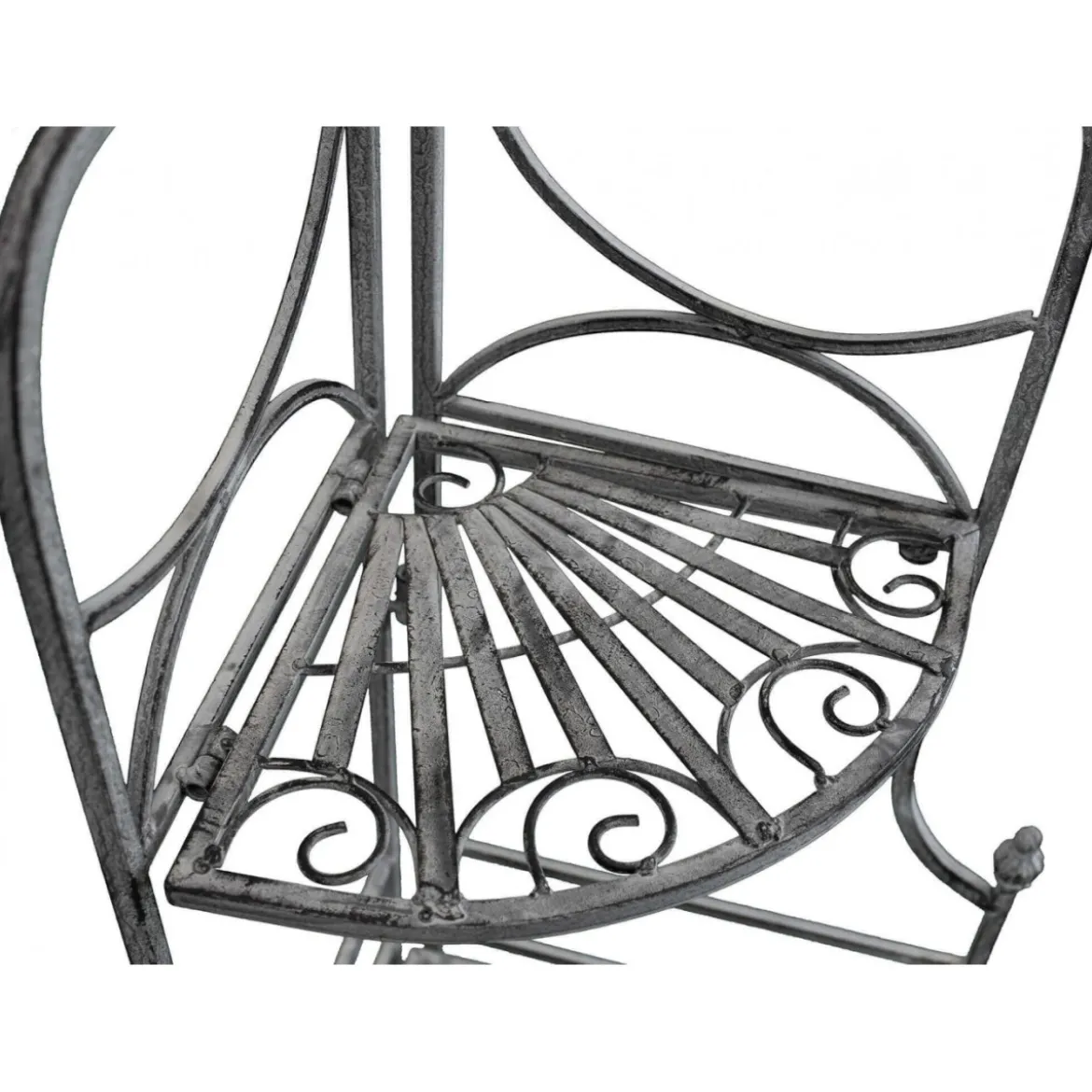 Supporto in Metallo Antico Vintage 3 Ripiani Angolare Bianco 49x35x115cm