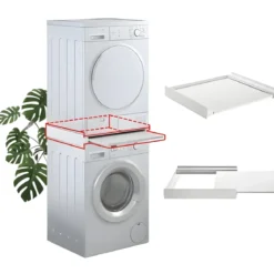 Supporto Sovrapposizione Lavatrice Asciugatrice 60x60 Ripiano Estraibile