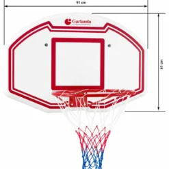 Tabellone Basket da Parete Canestro 45x45 cm Rete Impermeabile Esterno