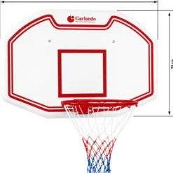 Tabellone Basket da Parete 110x70 Canestro 45x45 Rete Impermeabile