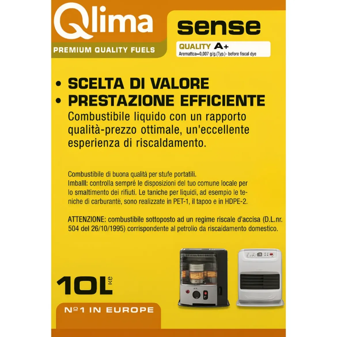 Tanica PET Riciclabile 10L Combustibile Liquido Paraffina per Stufe