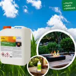 12 Taniche 5L Bioetanolo con Citronella per Biocamini da Esterno