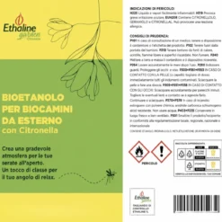 12 Taniche 5L Bioetanolo con Citronella per Biocamini da Esterno