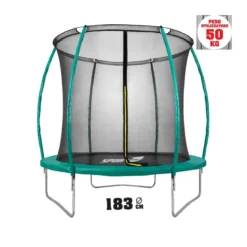 Tappeto Elastico Diametro 183 cm Bambini Rete Sicurezza Trampolino da Giardino
